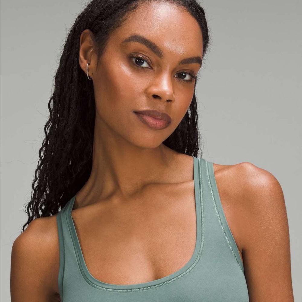 Lululemon Sage Green Ultra-Soft Nulu Scoop Neck Crop Top - Picture 3 of 6